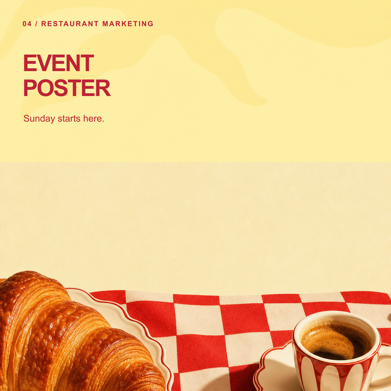 Event poster design for a restaurant evening